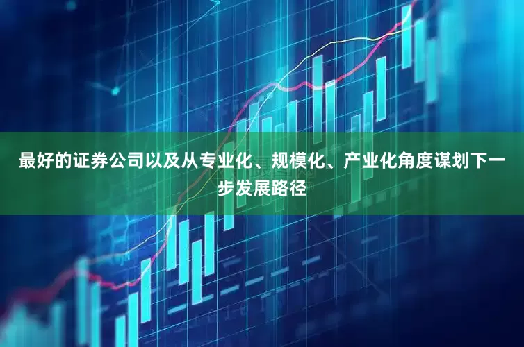 最好的证券公司以及从专业化、规模化、产业化角度谋划下一步发展路径